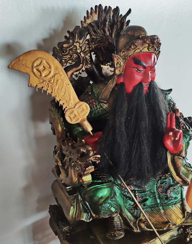 Side view Chinese God Deity Guan Yu