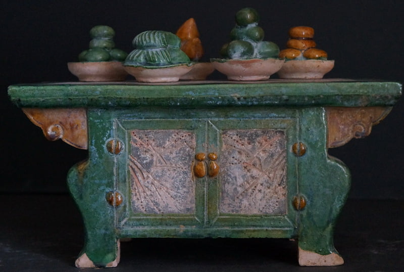 Ming Dynasty Mingqi Green Glazed Cupboard