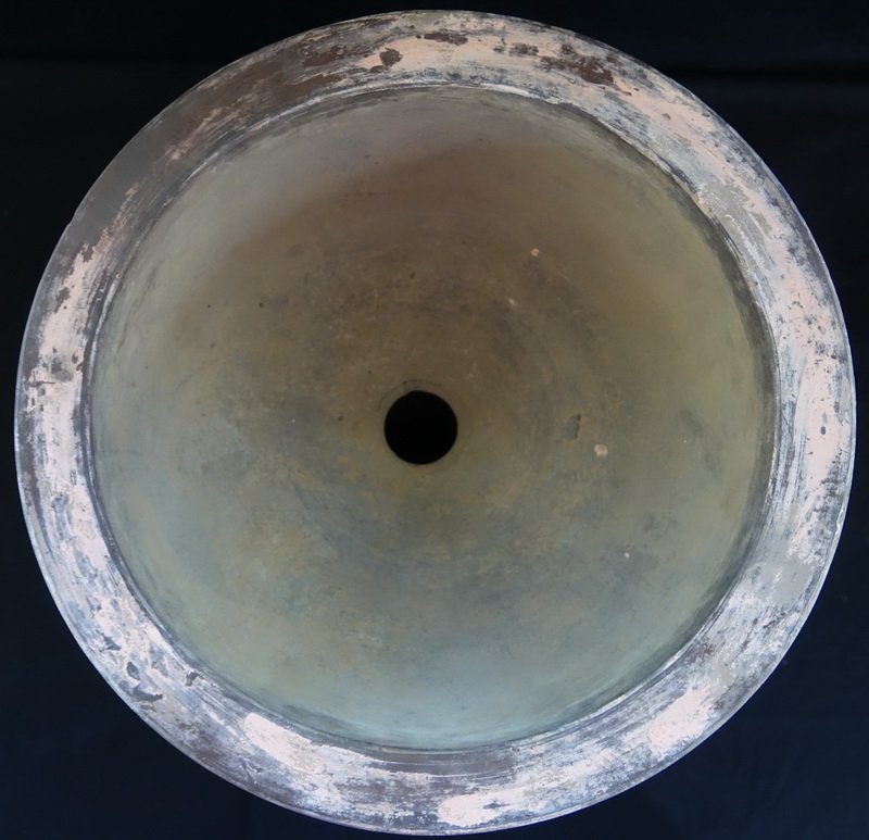 Inside view Chinese Han Dynasty Earthenware tripod Vessel